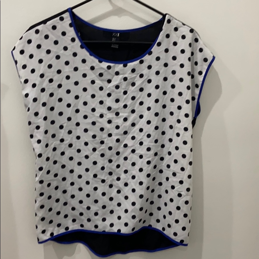 Forever 21 short sleeve polka dot blouse